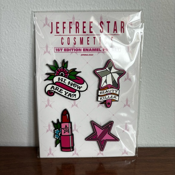 Jeffree Star Cosmetics Spring 2021 First Edition 4pc Enamel Pin Set New - Picture 2 of 4
